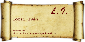 Lóczi Iván névjegykártya